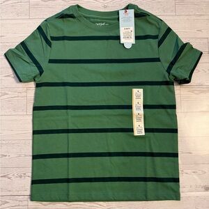 Cat & Jack Green Striped Kids Tee